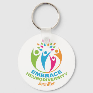 Embrace Neurodiversity Autism Spectrum Colourful Key Ring
