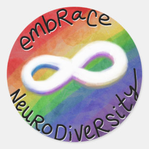 Embrace Neurodiversity (Black Text) Classic Round Sticker
