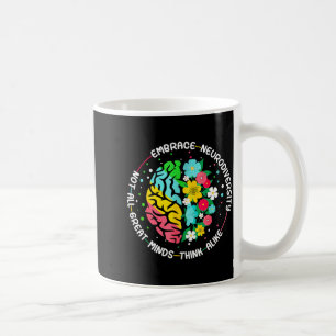 Embrace Neurodiversity Brain Autism Awareness ADHD Coffee Mug