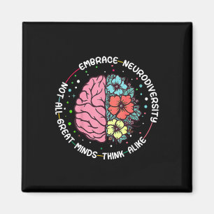 Embrace Neurodiversity Brain Autism Awareness Adhd Magnet