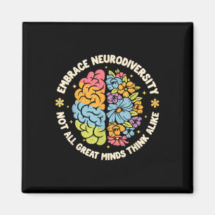 Embrace Neurodiversity Brain Autism Awareness Adhd Magnet