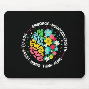 Embrace Neurodiversity Brain Autism Awareness Adhd Mouse Mat