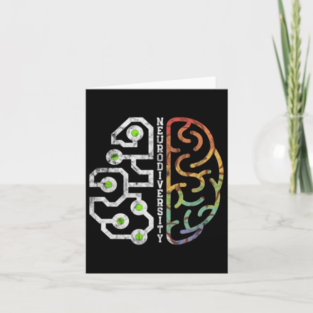 Embrace Neurodiversity Brain Autism Awareness  Card (Front)