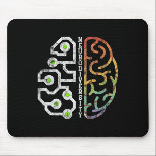 Embrace Neurodiversity Brain Autism Awareness Mouse Mat