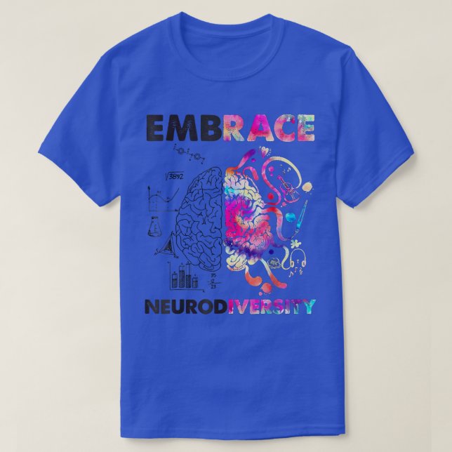 Embrace Neurodiversity Brain Embrace ADHD Autism M T-Shirt (Design Front)