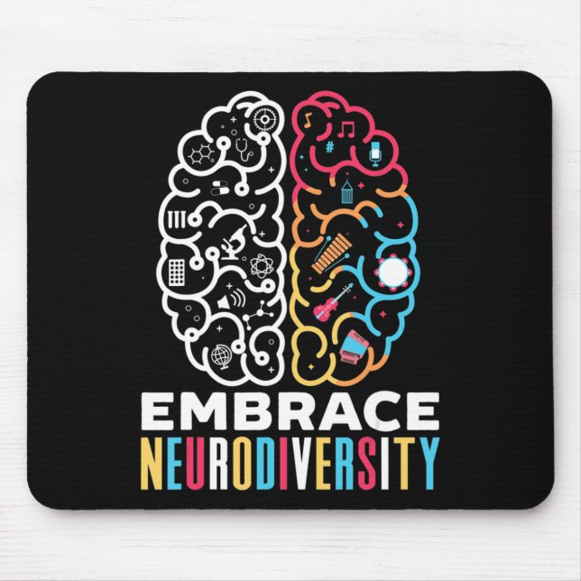 Embrace Neurodiversity Design for a Autism Awarene Mouse Mat (Front)