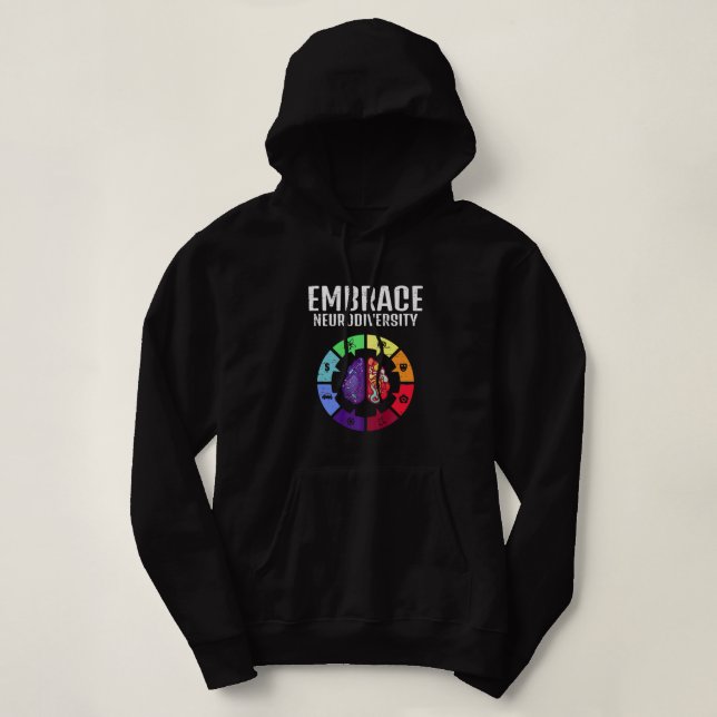 Embrace Neurodiversity Differences Brain Science S Hoodie (Design Front)