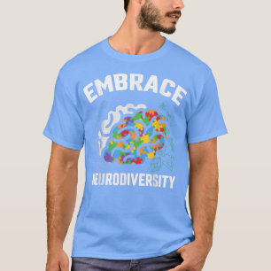 Embrace Neurodiversity Puzzle Piece Brain Genius T-Shirt