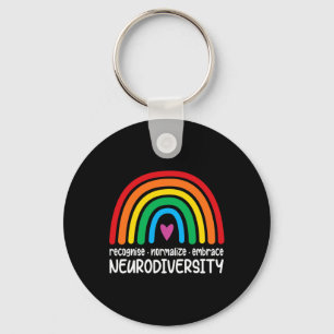Embrace Neurodiversity Rainbow Autism Awareness Me Key Ring