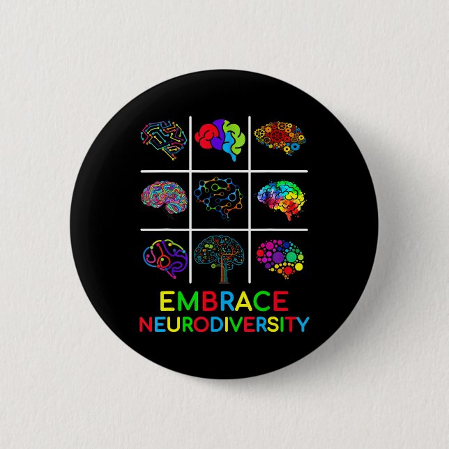 Embrace Neurodiversity Video Game Autism Awareness 6 Cm Round Badge (Front)