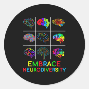 Embrace Neurodiversity Video Game Autism Awareness Classic Round Sticker
