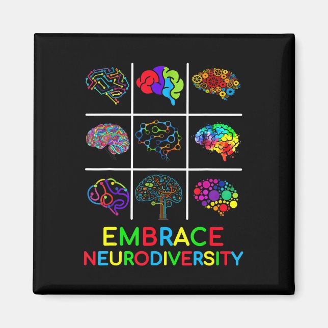 Embrace Neurodiversity Video Game Autism Awareness Magnet (Front)