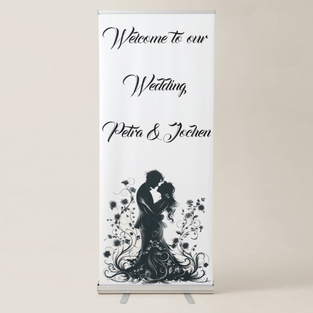 Embrace of Elegance" Personalised Wedding Banner (Front)
