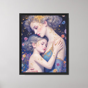 Embrace of Light – Mother and Child Canvas Print