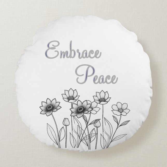 Embrace Peace Round Cushion (Front)