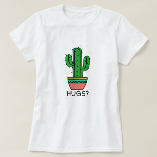 Embrace Prickly Humour Customisable Cactus Hugs T-Shirt