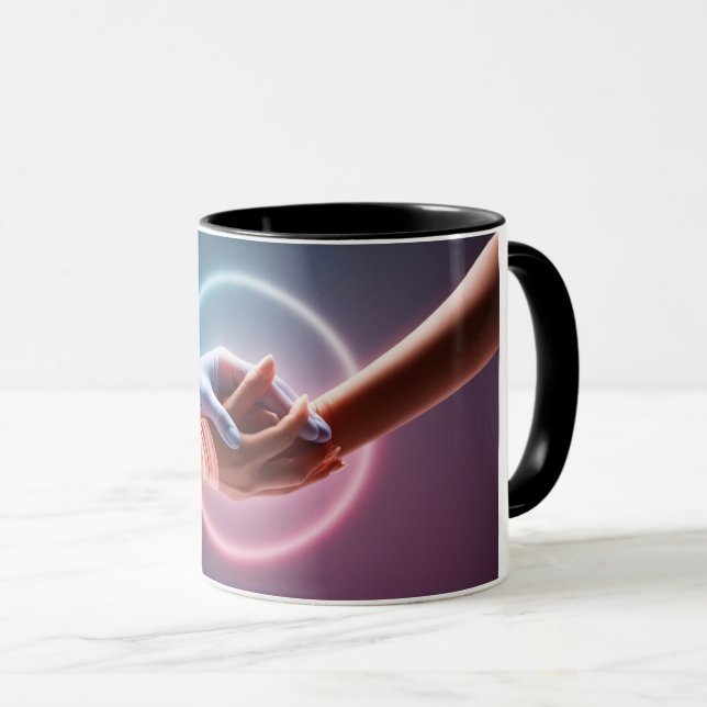 Embrace Serenity: "Hands of Healing" Mug (Front Right)