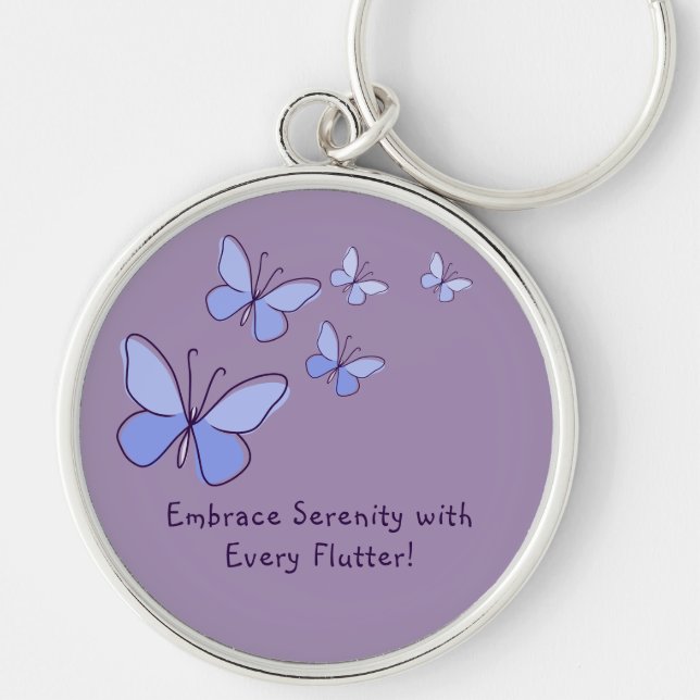 Embrace Serenity with Every Flutter Purple Key Ring (Front)