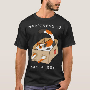 Embrace Simple Joys in Life Cute Cat Paper Box Cat T-Shirt