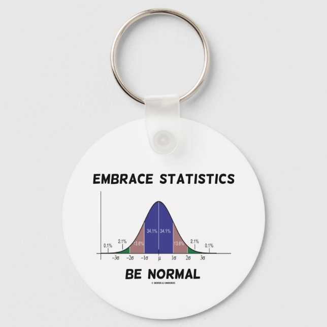 Embrace Statistics Be Normal (Bell Curve) Key Ring (Front)