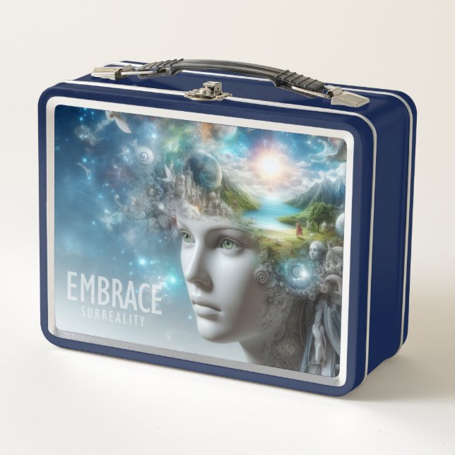 Embrace Surreality Fantasy World in My Mind Metal Lunch Box (Front)