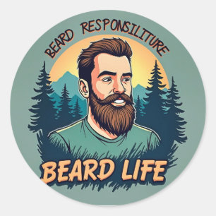 Embrace the Beard Life: A Celebration Classic Round Sticker