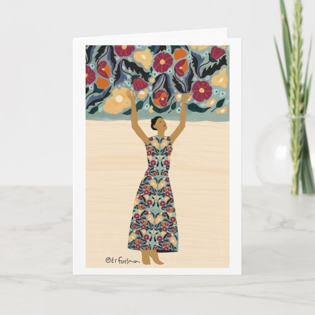 Embrace the Beauty illustration woman in flowers Card (Front)