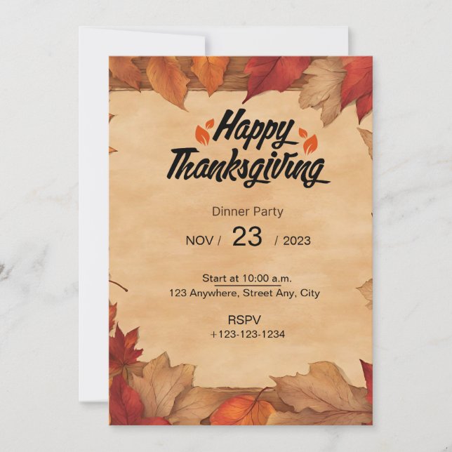 EMBRACE THE BEAUTY OF AUTUMN WITH OUR INVITATION  (Front)