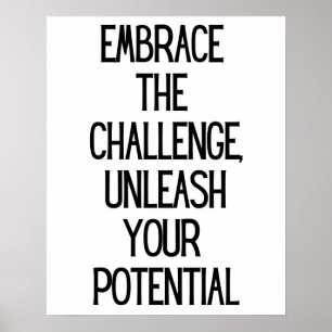 Embrace the Challenge Inspirational Minimalist Poster