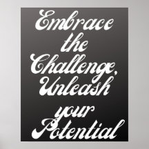 "Embrace the Challenge- Motivational Typography