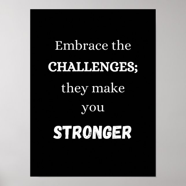 Embrace the CHALLENGES - Motivational Poster (Front)