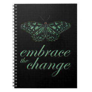 Embrace the Change - Green Butterfly Notebook
