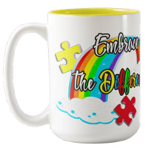 Embrace the difference Proud Autism Mama Two-Tone Coffee Mug