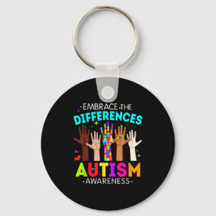 Embrace the differences autism awareness autistic key ring