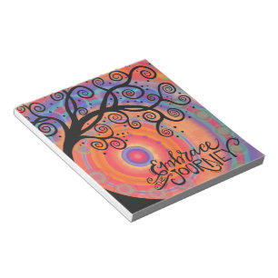 Embrace the Journey Colourful Tree Inspirivity Notepad
