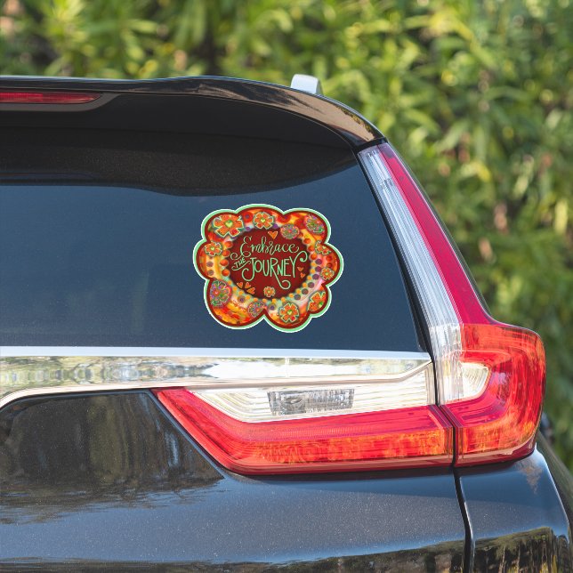 Embrace the Journey Floral Inspirivity Sticker (Car Side)