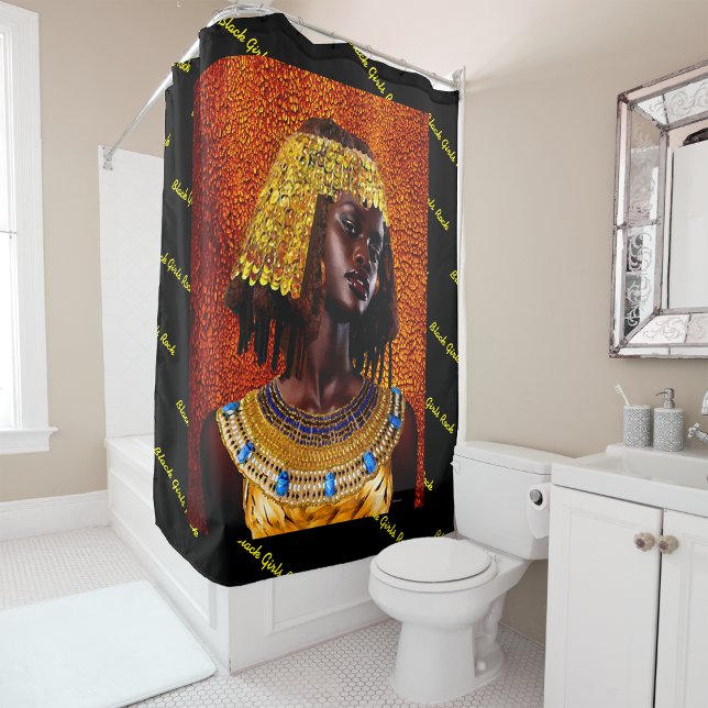 “Embrace the Majesty of Nubian Queens” Shower Curtain (Creator Uploaded)