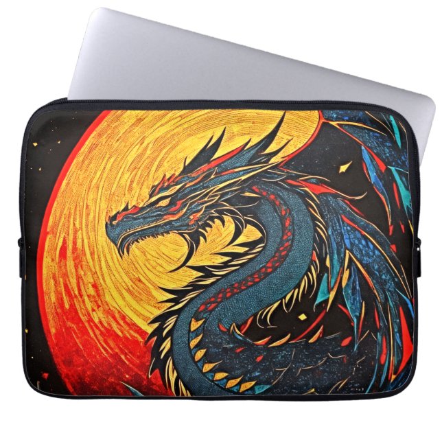 Embrace the Majesty: Regal Dragon Laptop Sleeve (Front)