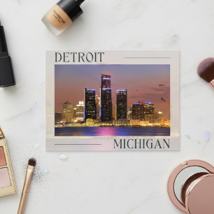 Embrace the Nightlife of Detroit, Michigan Postcard