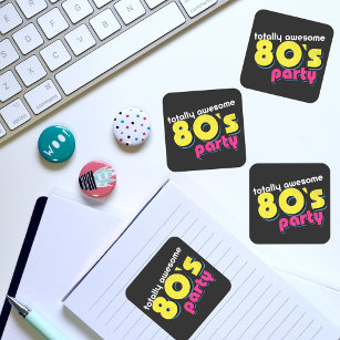 Embrace the Nostalgia!: Totally Awesome 80s Party Square Sticker
