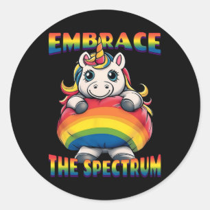 Embrace The Spectrum Autism Awareness Unicorn 1 Classic Round Sticker