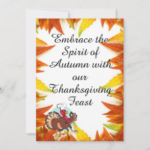 Embrace the Spirit of Autumn Thanksgiving Feast Invitation