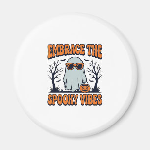 Embrace the Spooky Vibes Ghost Halloween Shirt_1 Magnet