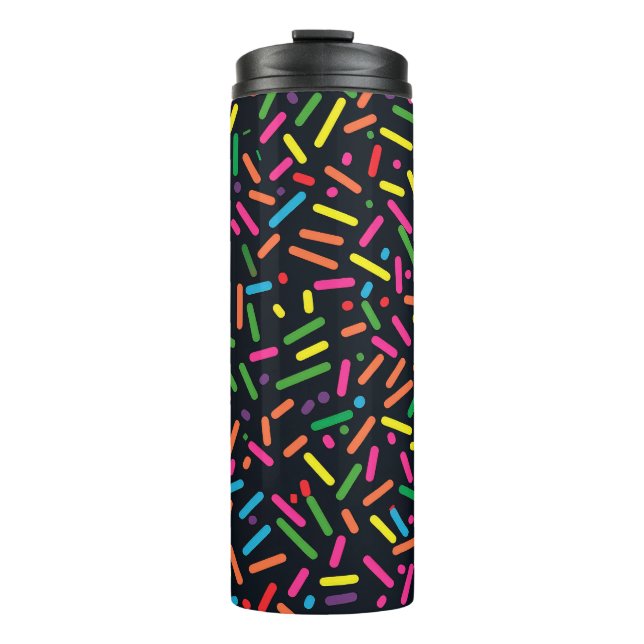 Embrace the Sweetness with Our Doughnut Sprinkles  Thermal Tumbler (Front)