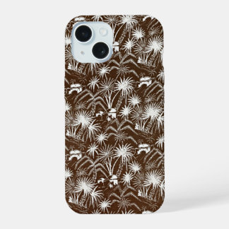 Embrace Vintage Elegance: White Palm Trees iPhone 15 Case
