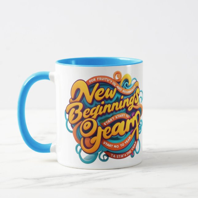 “Embrace your big dreams with every sip. New begin Mug (Left)