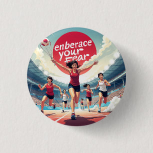 Embrace Your Fear – kawaii Motivational Runner 3 Cm Round Badge