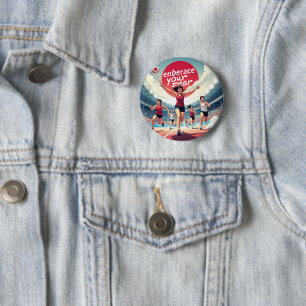 Embrace Your Fear – kawaii Motivational Runner 6 Cm Round Badge