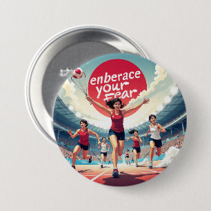 Embrace Your Fear – kawaii Motivational Runner 7.5 Cm Round Badge