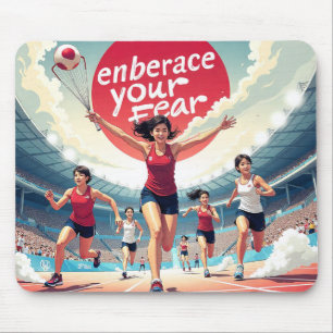 Embrace Your Fear – kawaii Motivational Runner Mouse Mat